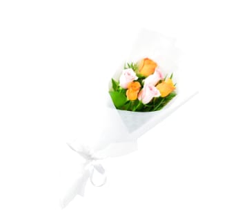 Pink And Orange Roses Bouquet