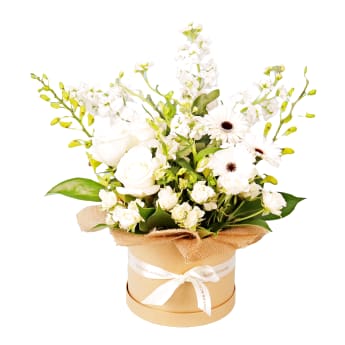 Paw Approved White Blossoms Hat Box