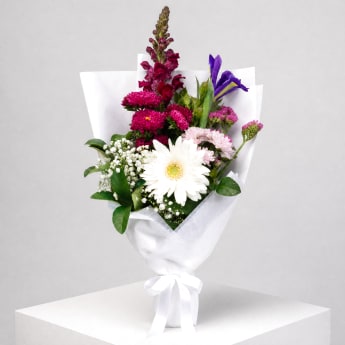 Daily Bouquet - Midnight iris and pink confetti