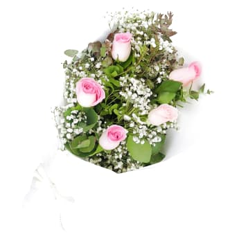 Rambling Soft Pink Rose Bouquet