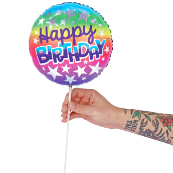 Happy Birthday Stars Balloon Pick