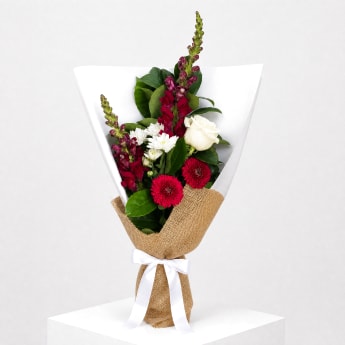 Daily Bouquet - Scarlet stems and white charm