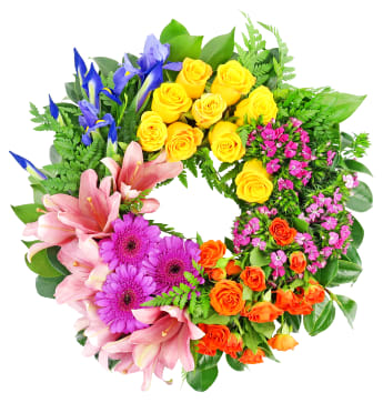 Vibrance Colourful Sympathy Wreath