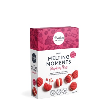Raspberry Bliss Mini Melting Moments 100g