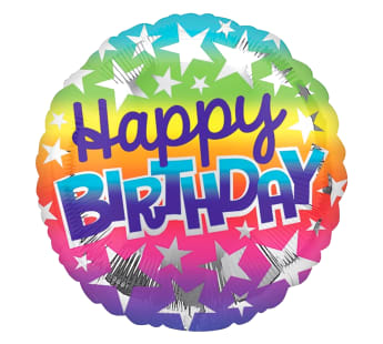 Hbd Rainbow Stars Balloon
