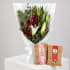 Daily Bouquet - Red snap, white bloom, candy stash