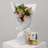 Daily Bouquet - Peach rose and pink biscuit hour