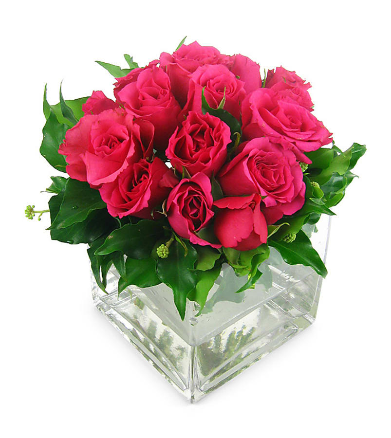 Bright Pink Rose Vase