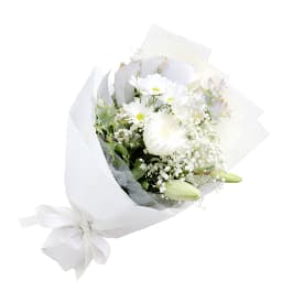 Bleached & Burnished White & Metallic Flower Bouquet