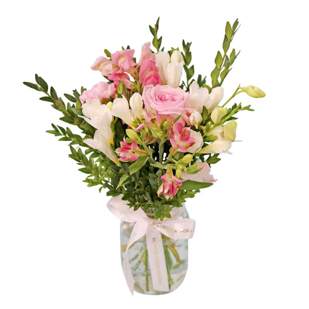 Fragrant Freesia Posy Jar