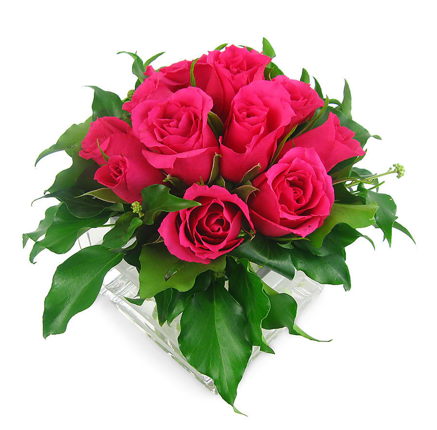 Bright Pink Rose Vase