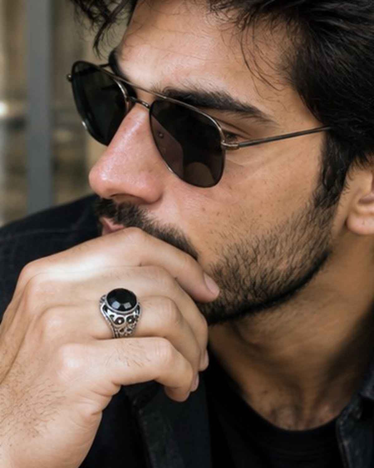 Regal Black Onyx Men’s Ring – 925 Silver Rings