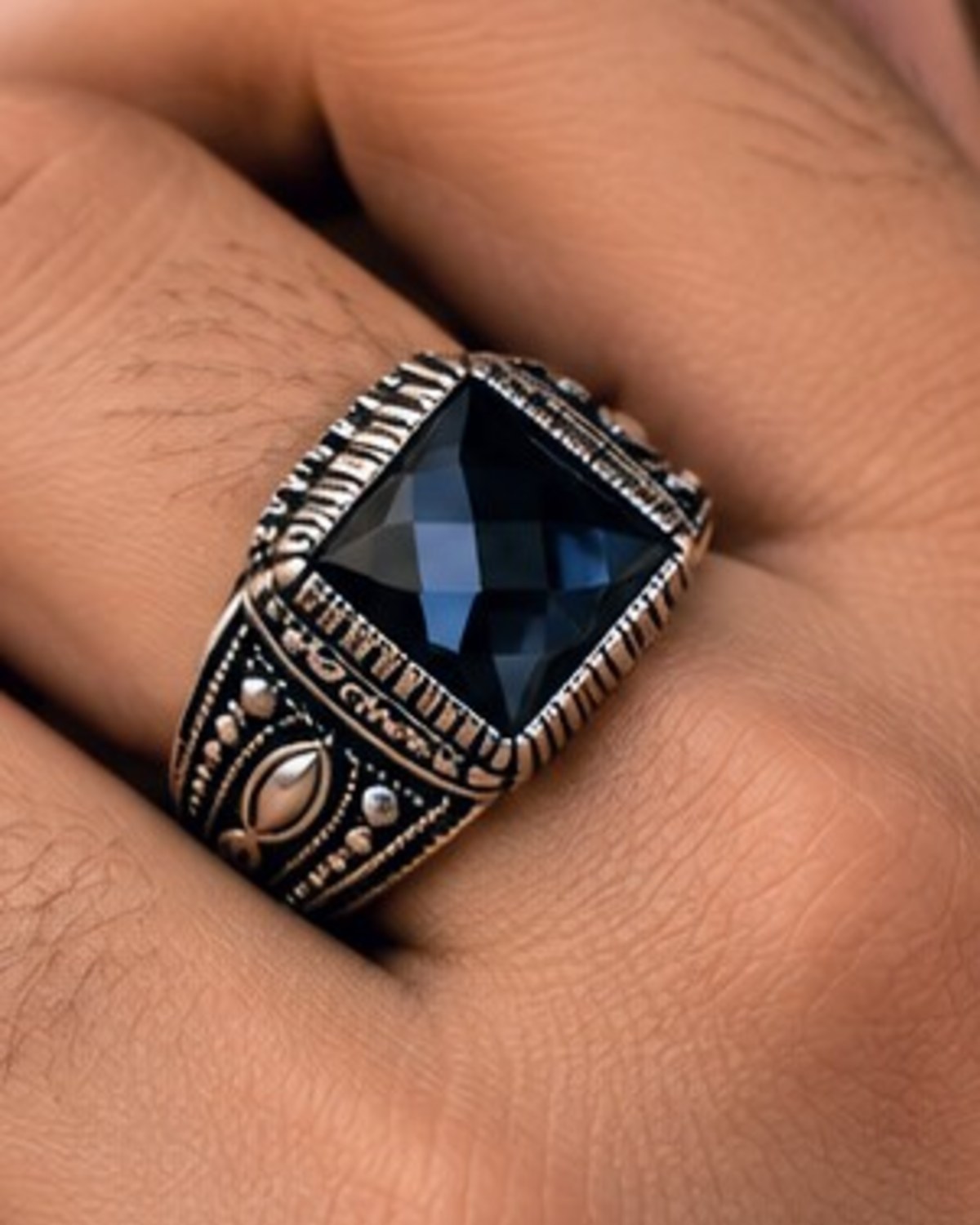 Royal Crest Onyx Men's Ring – 925 Silver Rings