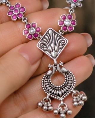 Gulabo Peacock Oxidised Necklace 2