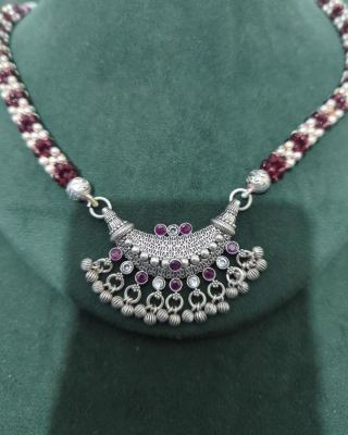 Royal Garnet Chandbali Necklace 5