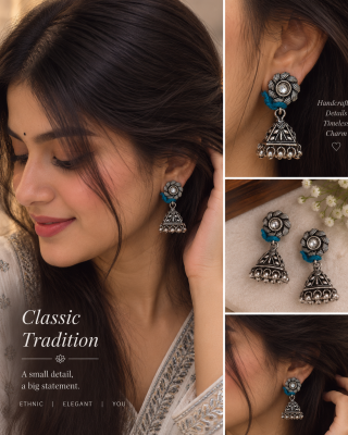 Classic Teal Jhumka ✨ 3