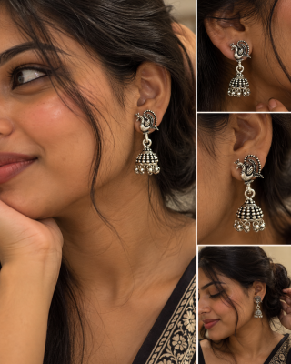 Peacock Ghungroo Jhumki ✨ 4