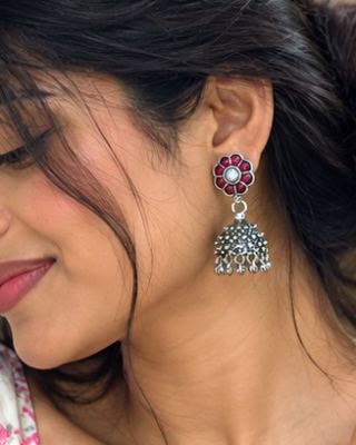Ruby Bloom Jhumki 🌸 2
