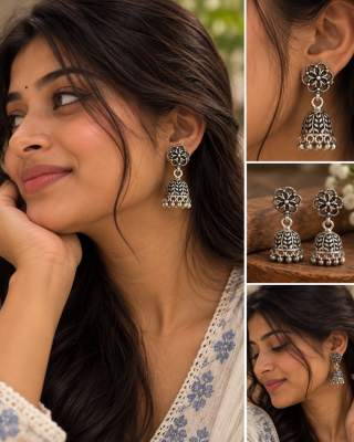 Floral Leaf Jhumki 🌿 3