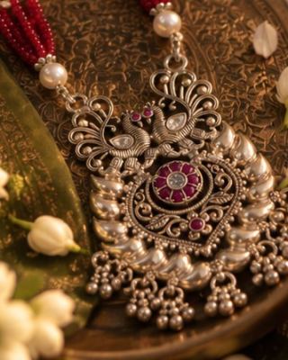 Royal Peacock Ruby Long Necklace ✨ 1