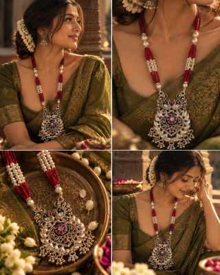 Royal Peacock Ruby Long Necklace ✨ 5