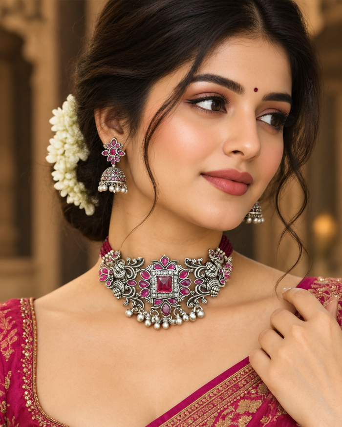 Ruby choker – 925 silver Necklaces