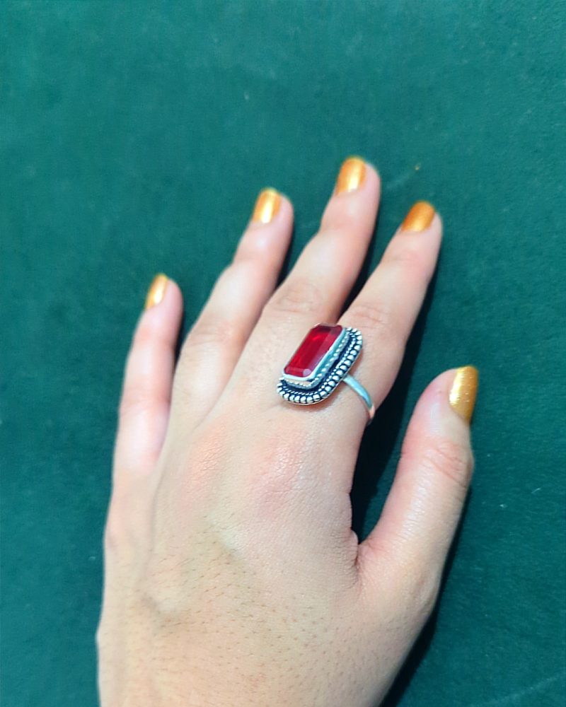 Red stone ring