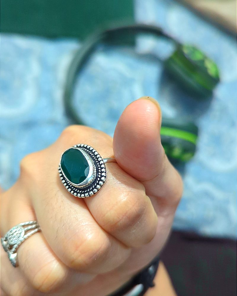 Green Onyx Oval Ring