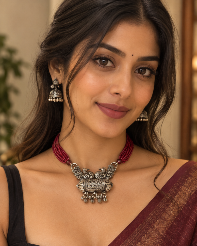 Mayura Ruby Choker 🦚❤️