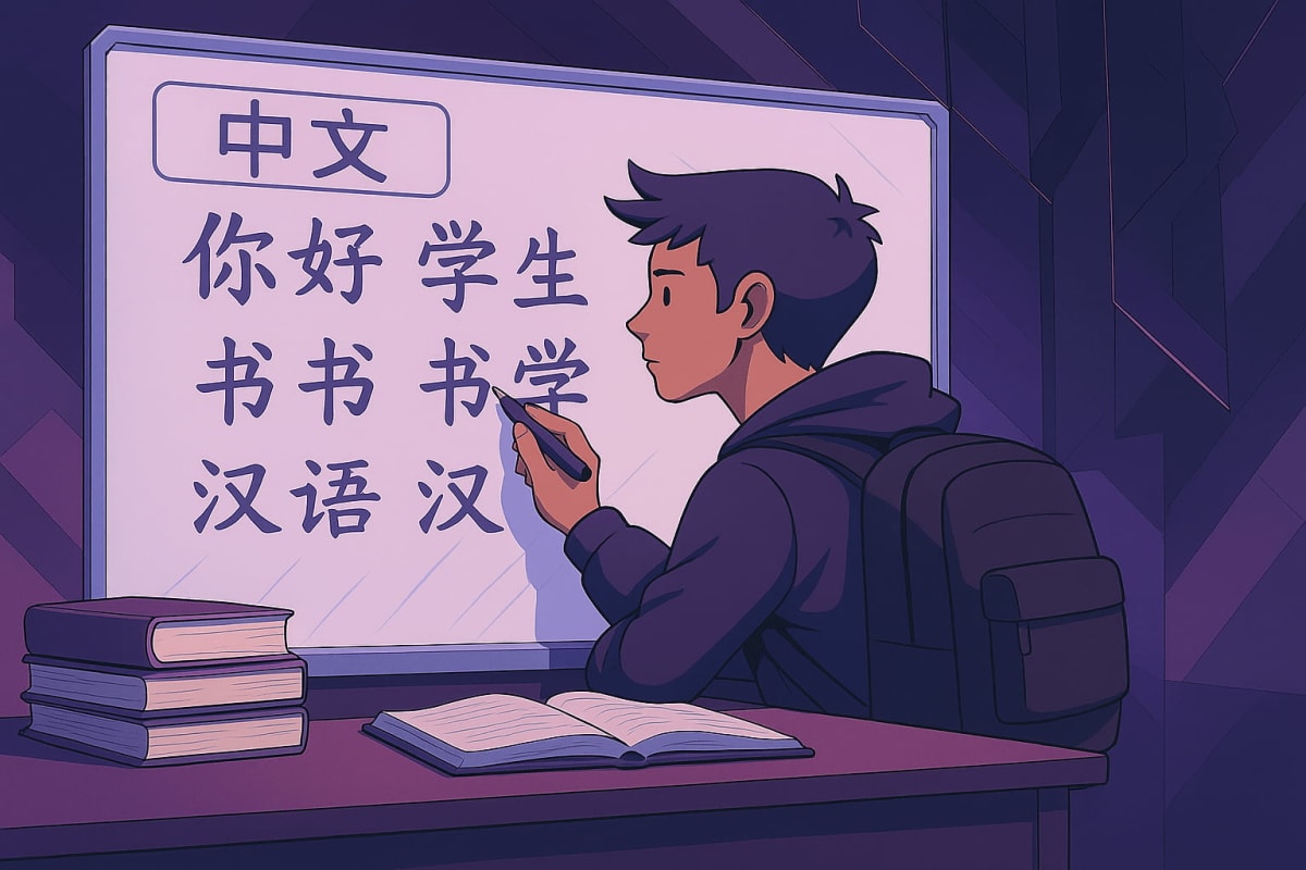 Student studying language with Fluentspeak