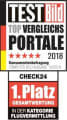 BILD Testsieger Top Vergleichsportale 2018, 1. Platz Flugvermittlung