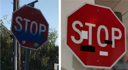 Manipulated stop signs