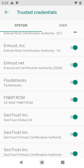 Android certificate