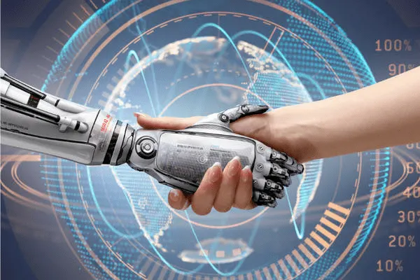 Handshake between a human and a robot