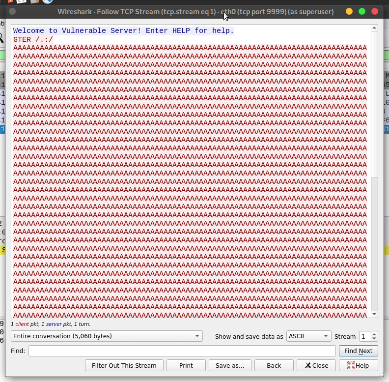 Wireshark capture