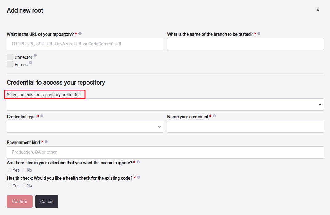 Existing Credentials Field