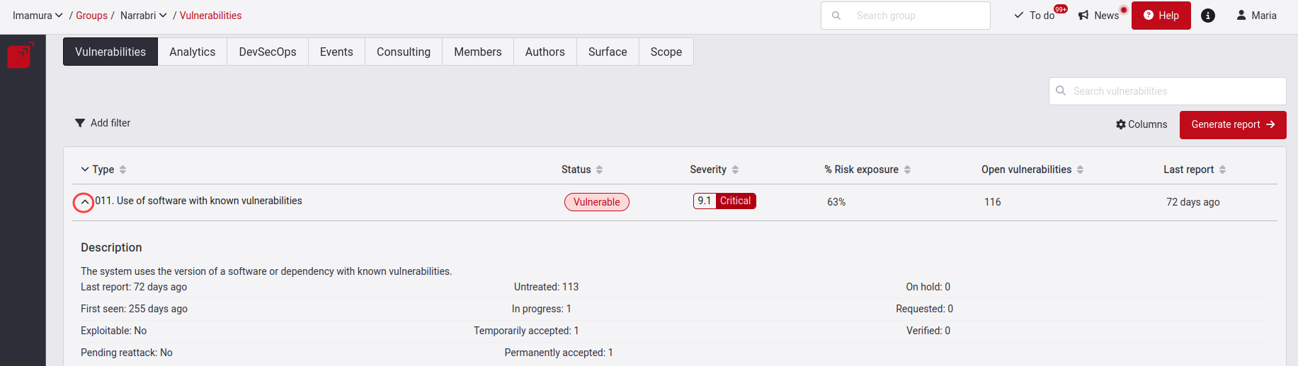 Vulnerability Table Second Half