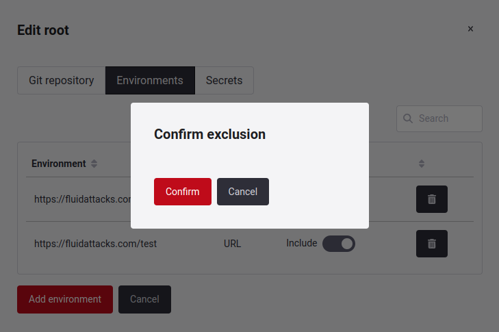 Confirm exclusion