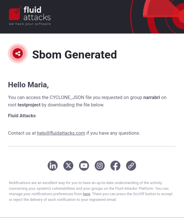 sbom notification