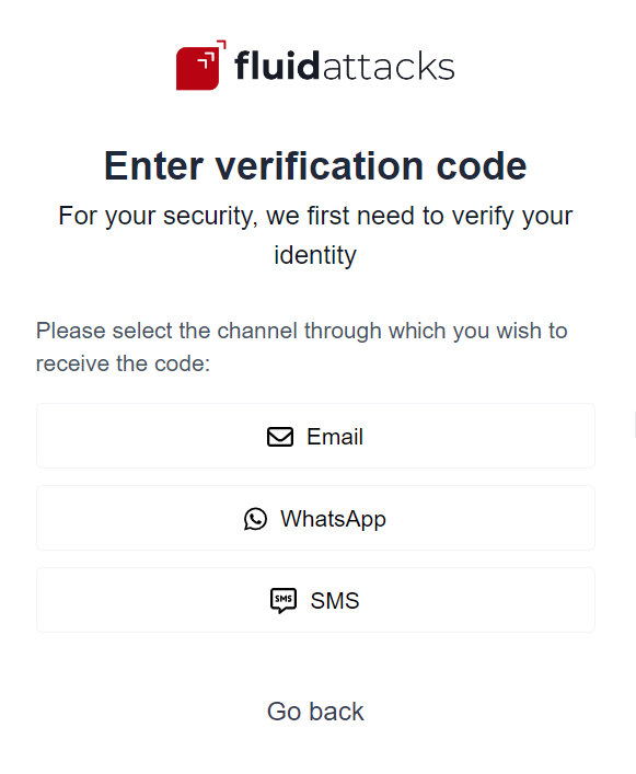 Change where to receive OTP to sign in to the Fluid Attacks platform