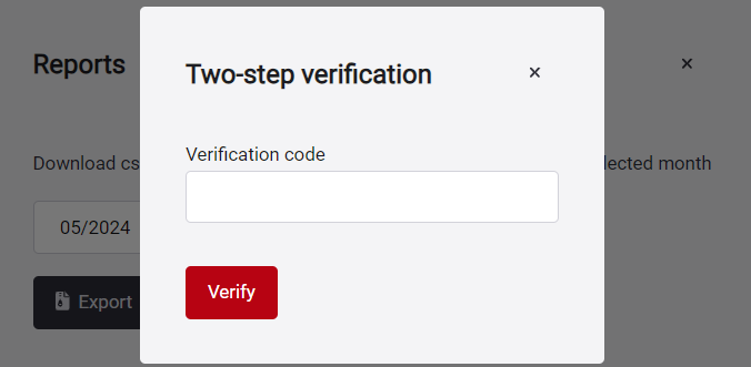 Receive verification code to download logs on the Fluid Attacks platform