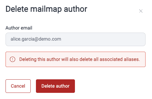 Confirm author deletion on the Fluid Attacks platform