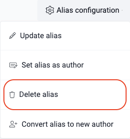 Delete alias on the Fluid Attacks platform