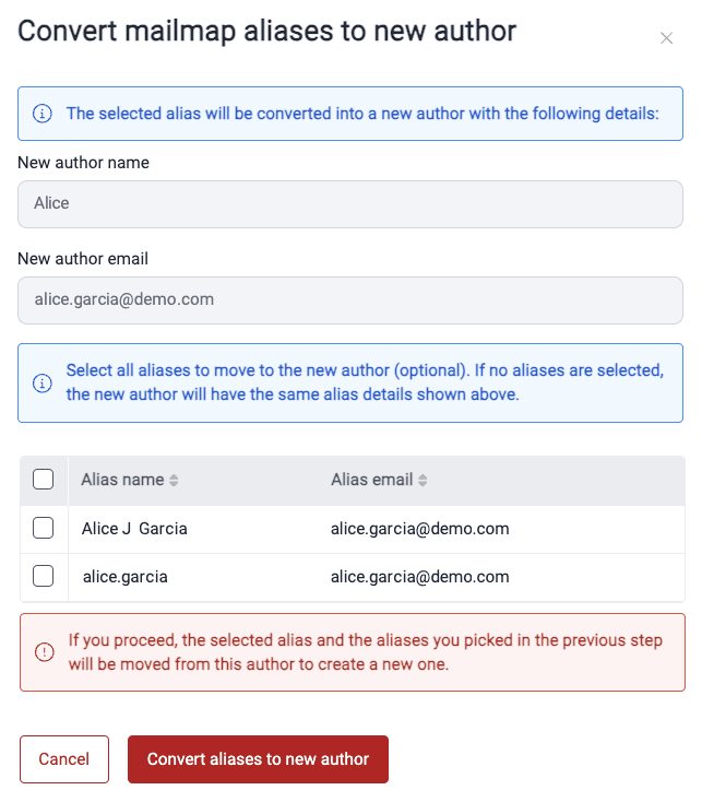 Migrate aliases to author on the Fluid Attacks platform