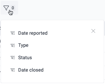 Filter the events table on the Fluid Attacks platform