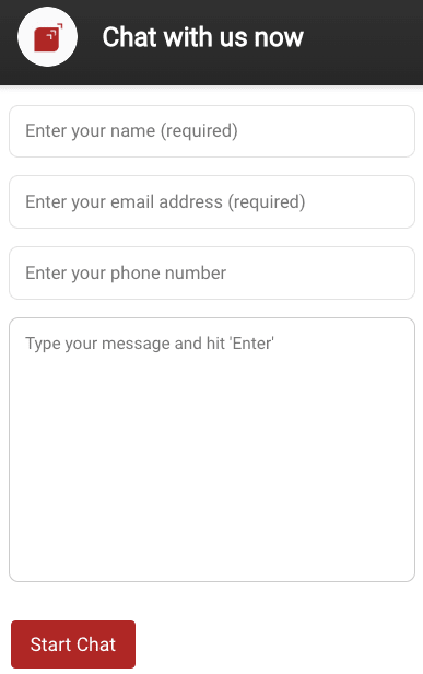 Enter contact info before chatting on the Fluid Attacks platform
