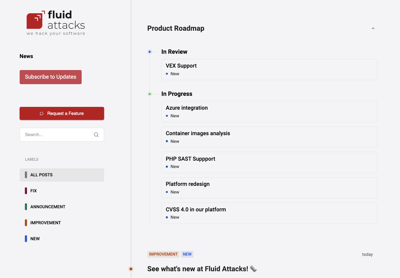 Access the Fluid Attacks news portal