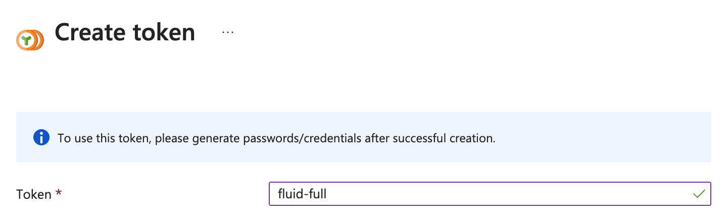 Create token for Azure container registry