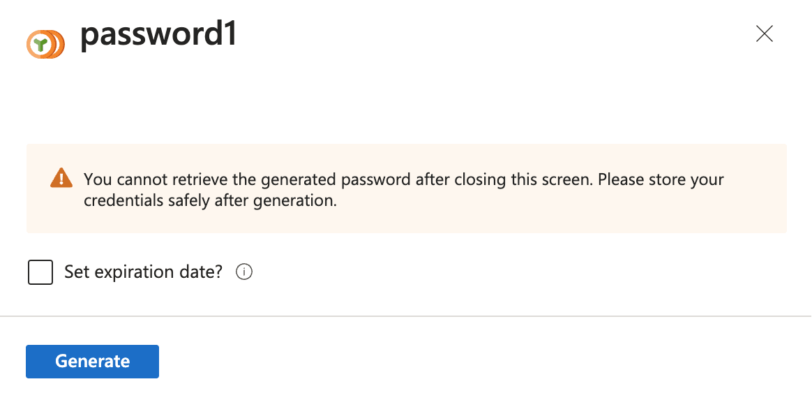 Generate token password for Azure container registry