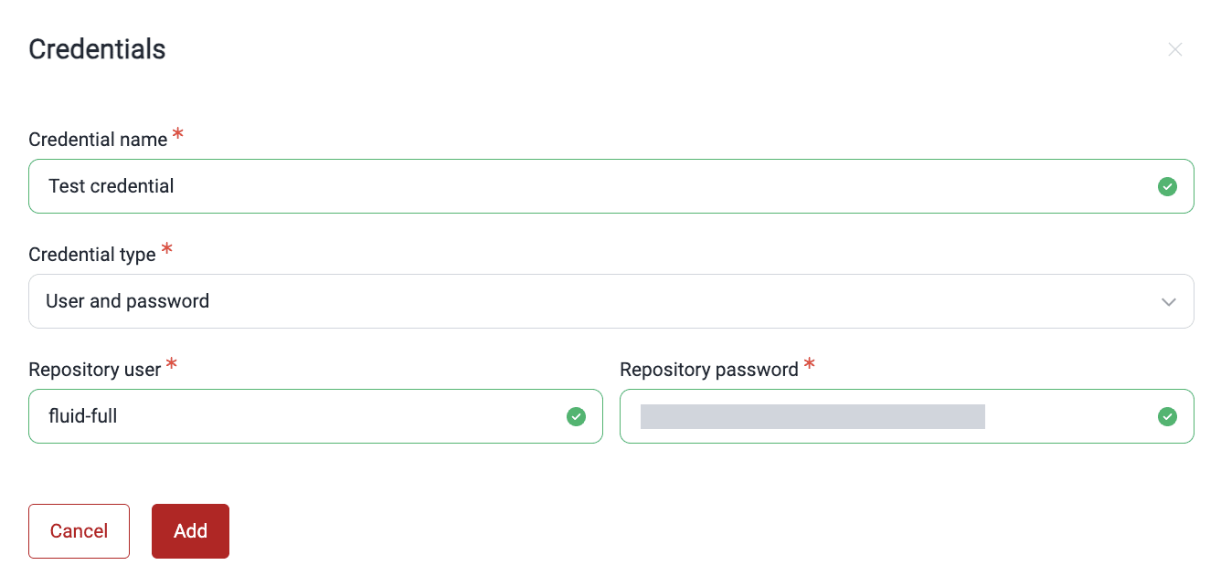 Create user and password credentials on the Fluid Attacks platform